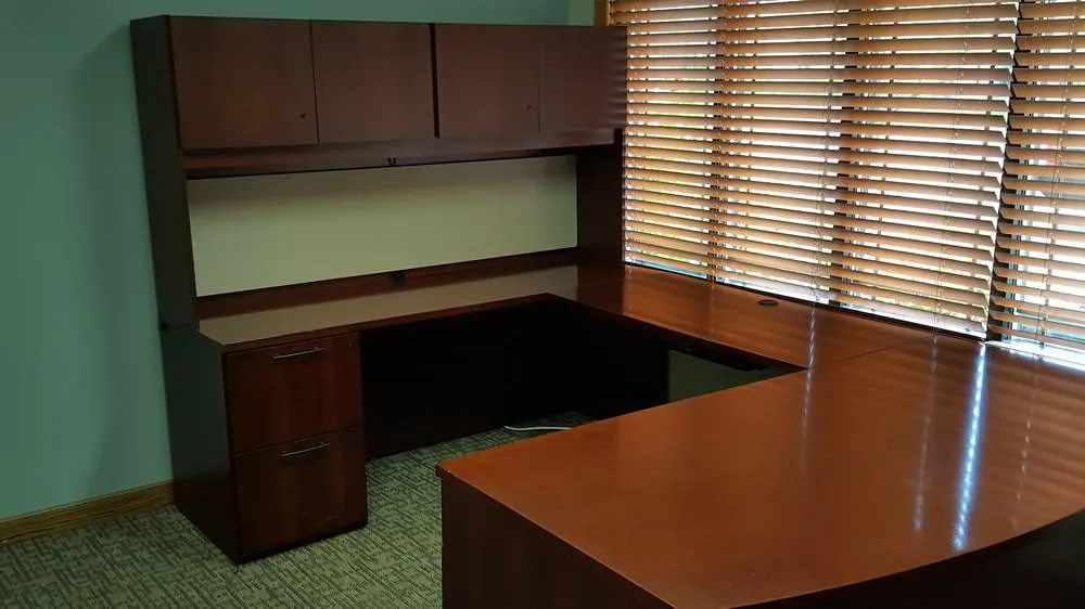 Executive U Shape Bow Front Desk with Hutch