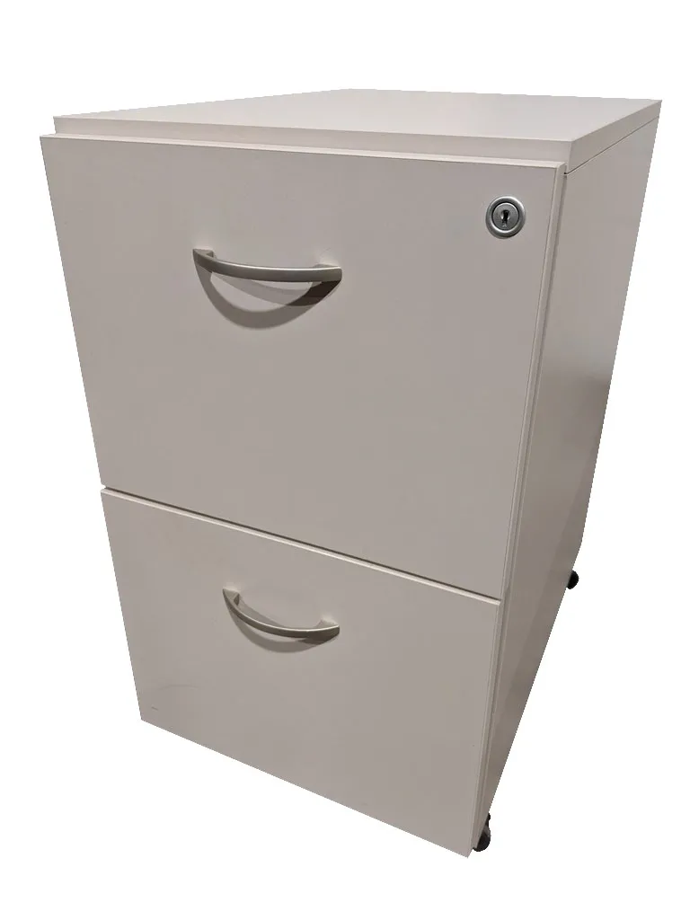 Tan Rolling File/File Pedestal Drawers - Arc Handle