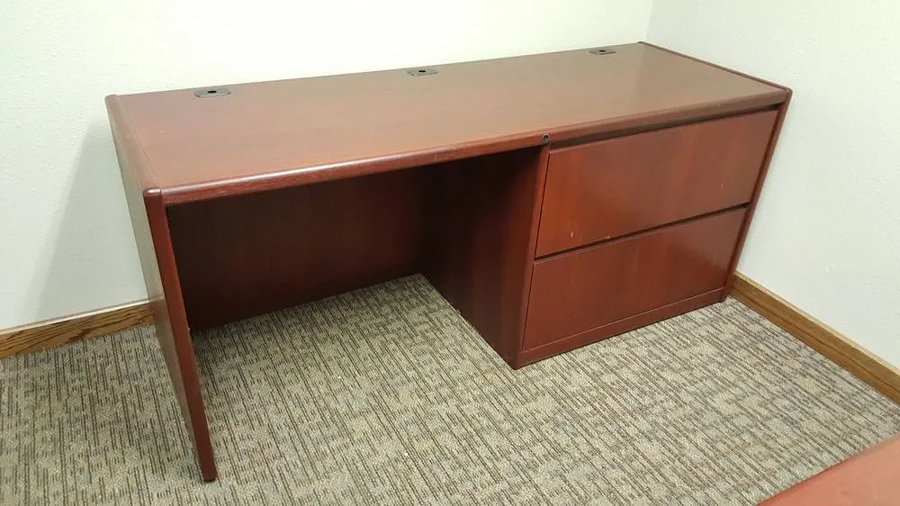 Veneer Credenza Desk with Lateral File