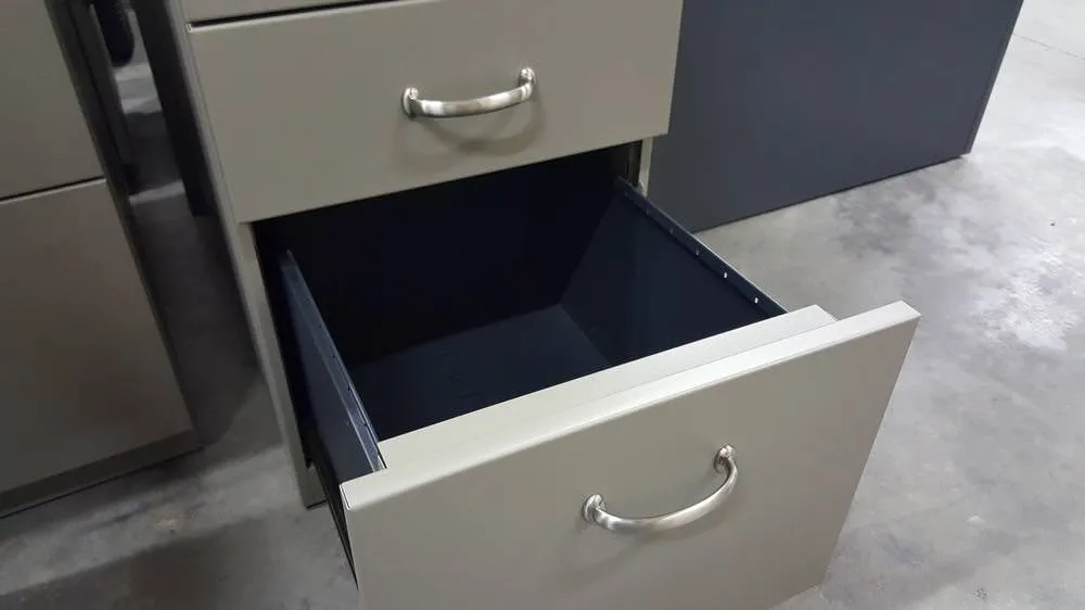 Matching Gray Desk Drawer Pedestal Set