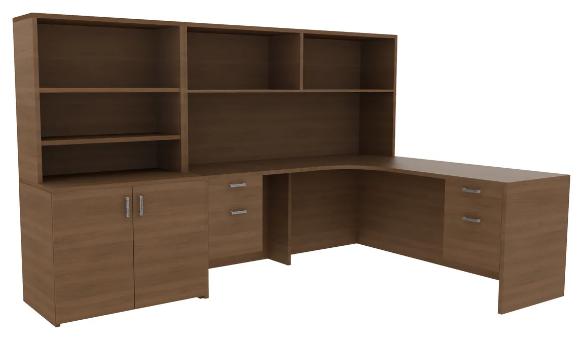 Corner Desk with Shelves
