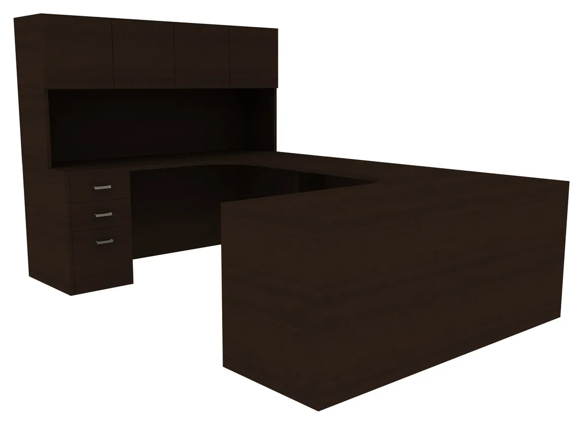 U Shaped Desk with Hutch
