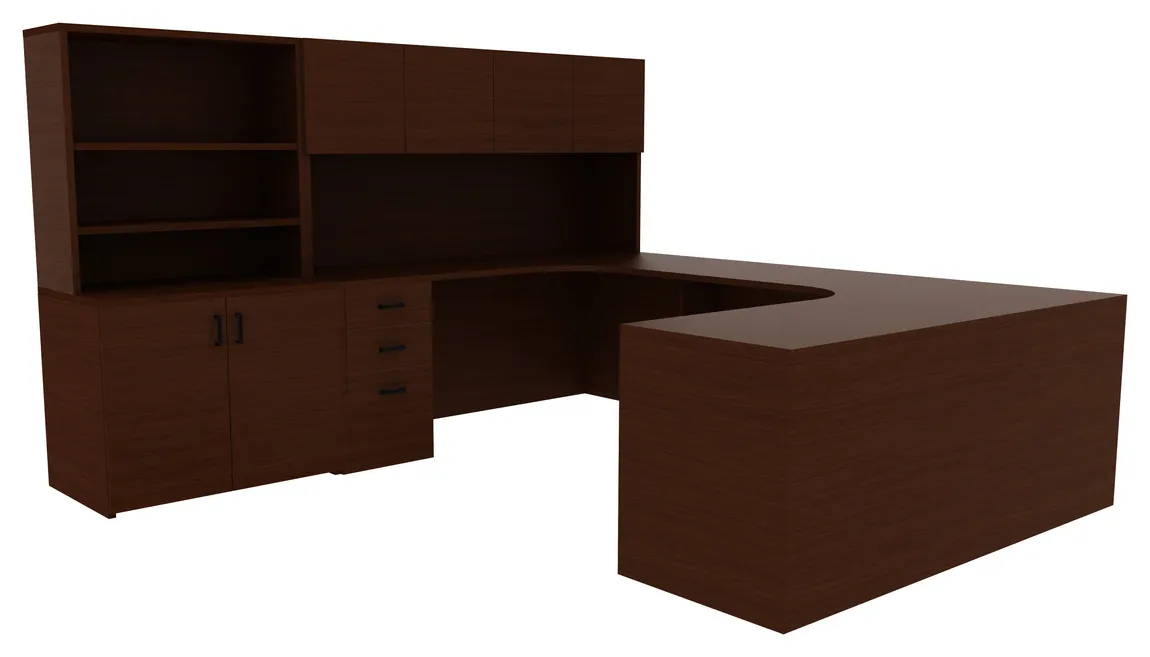 U Shaped Desk with Storage
