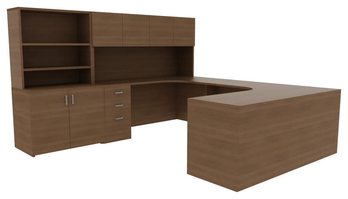 U Shaped Desk with Storage