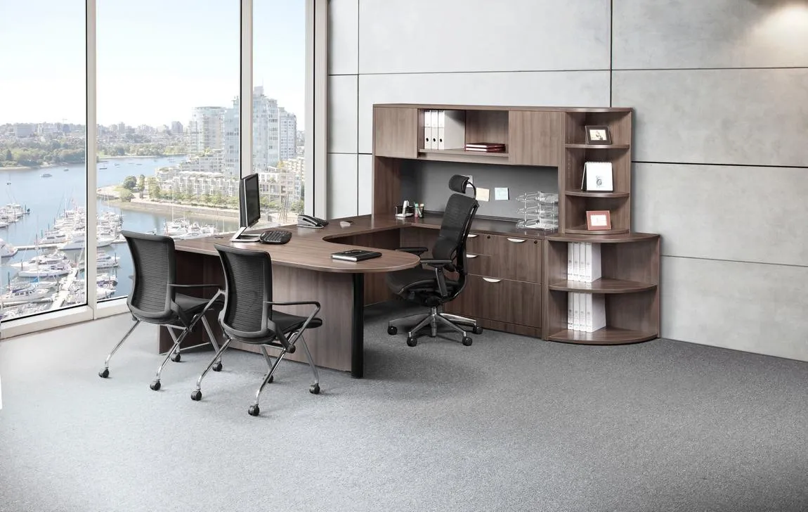 90 x 71 Left Open Desk + 24 Bookcase