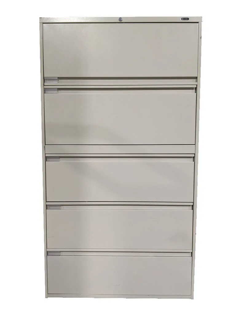 Putty Global 5 Drawer Lateral Filing Cabinet â€“ 36 Inch Wide