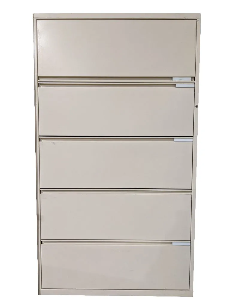Tan 5 Drawer Lateral Filing Cabinet â€“ 36 Inch Wide