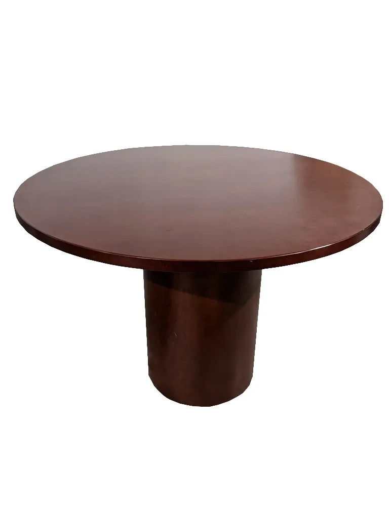 42â€ Round Solid Wood Mahogany Conference Meeting Table