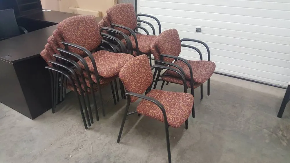 Maroon Stacking Guest Waiting Room Chairs