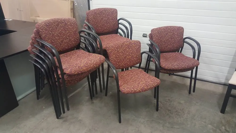Maroon Stacking Guest Waiting Room Chairs