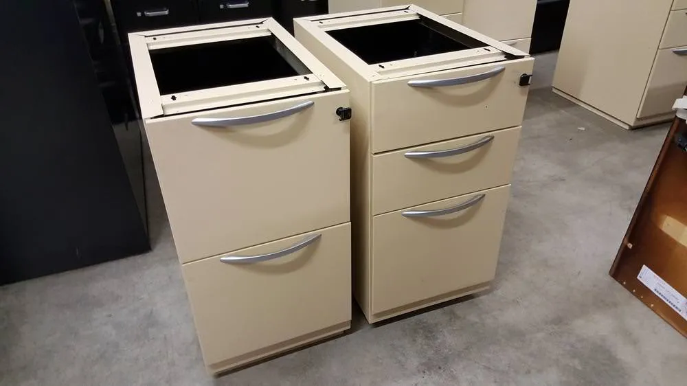 Locking Kimball Office Pedestal Desk Drawers
