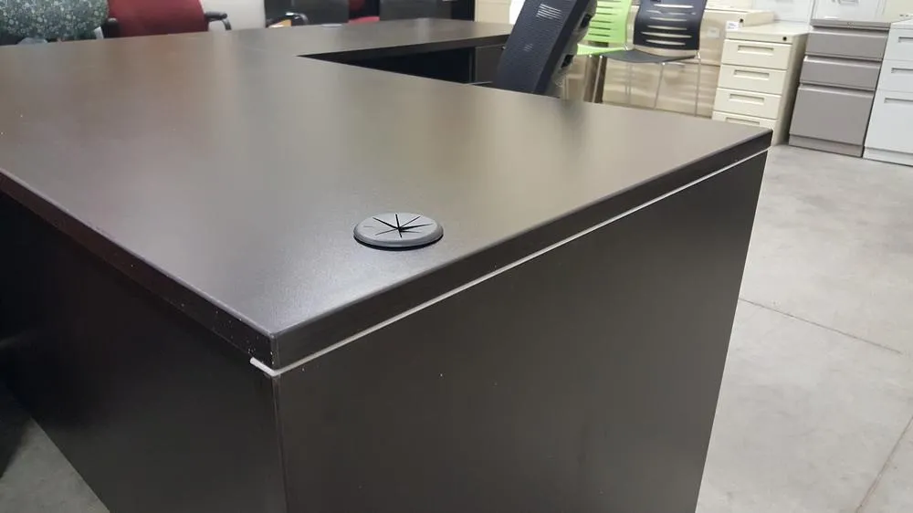 L Shape Desk with Locking Drawers