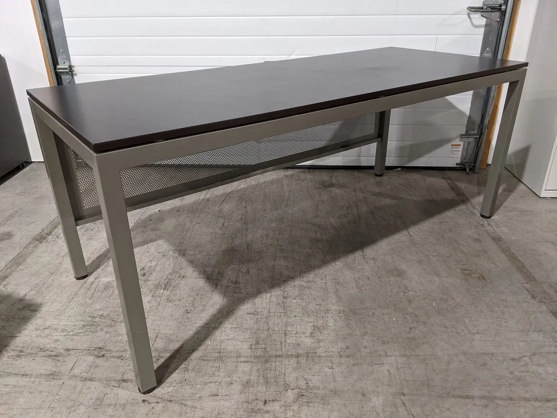 Dark Walnut Desk with Metal Legs