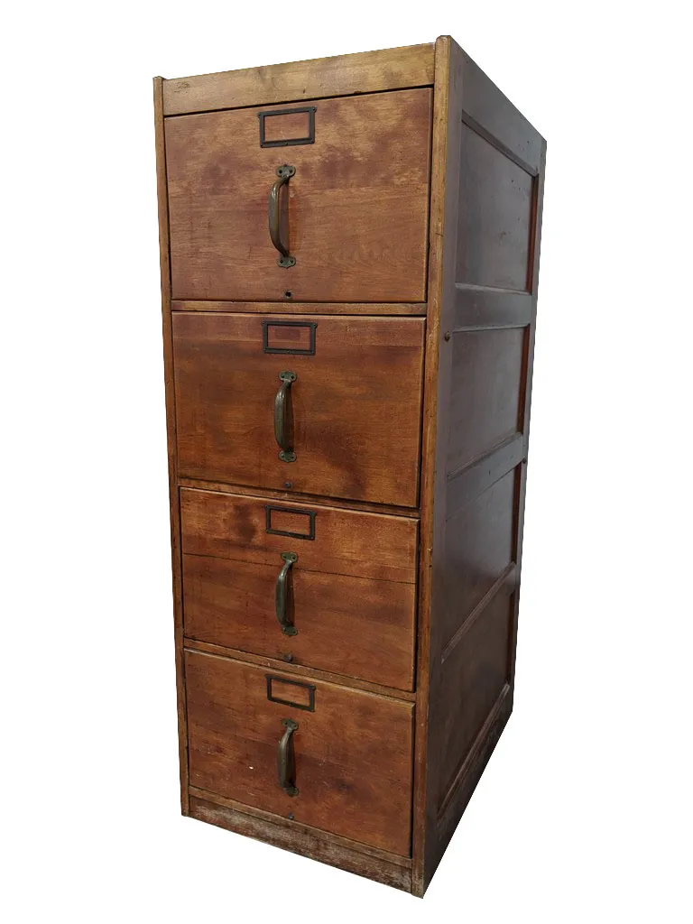 Solid Wood Cherry 4 Drawer Vertical File Cabinet
