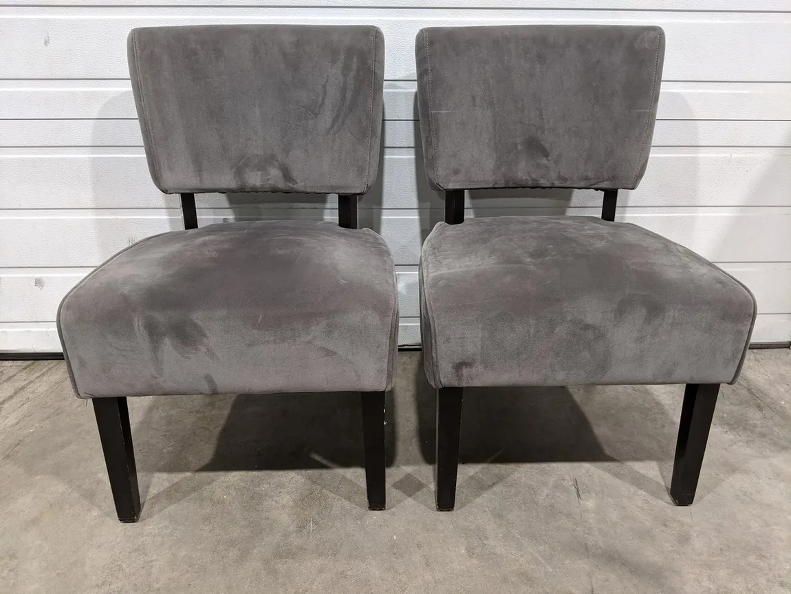 Gray Fabric Guest Chairs with Espresso Feet