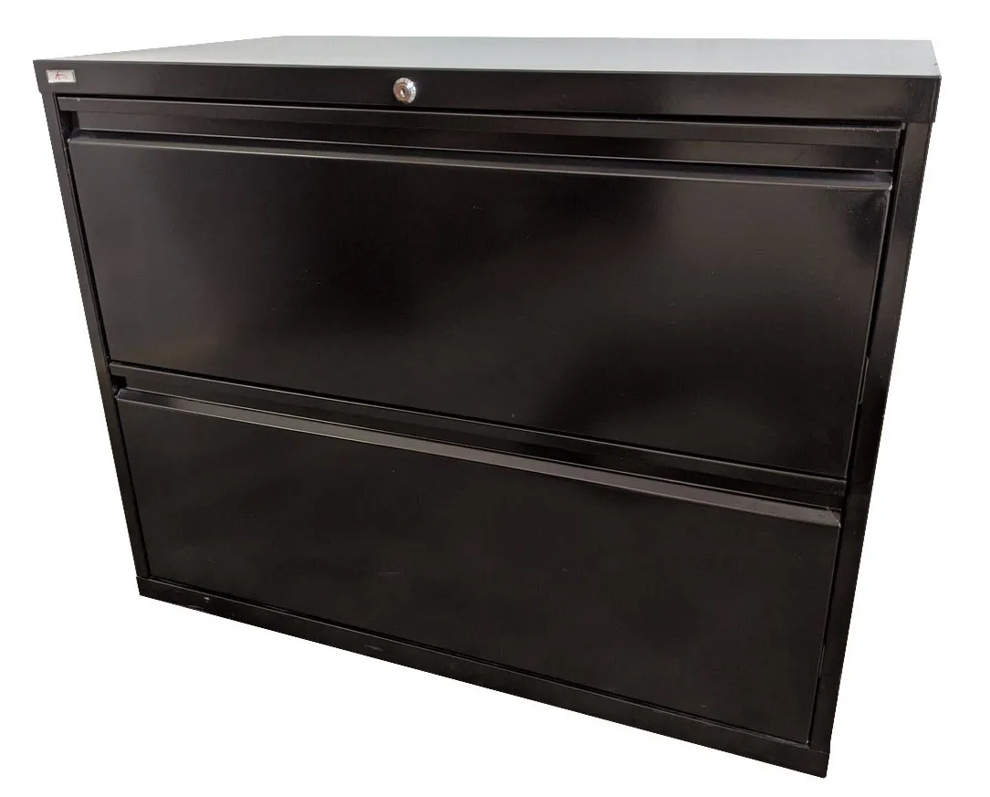 Alera Black 2 Drawer Lateral Filing Cabinet â€“ 36 Inch Wide