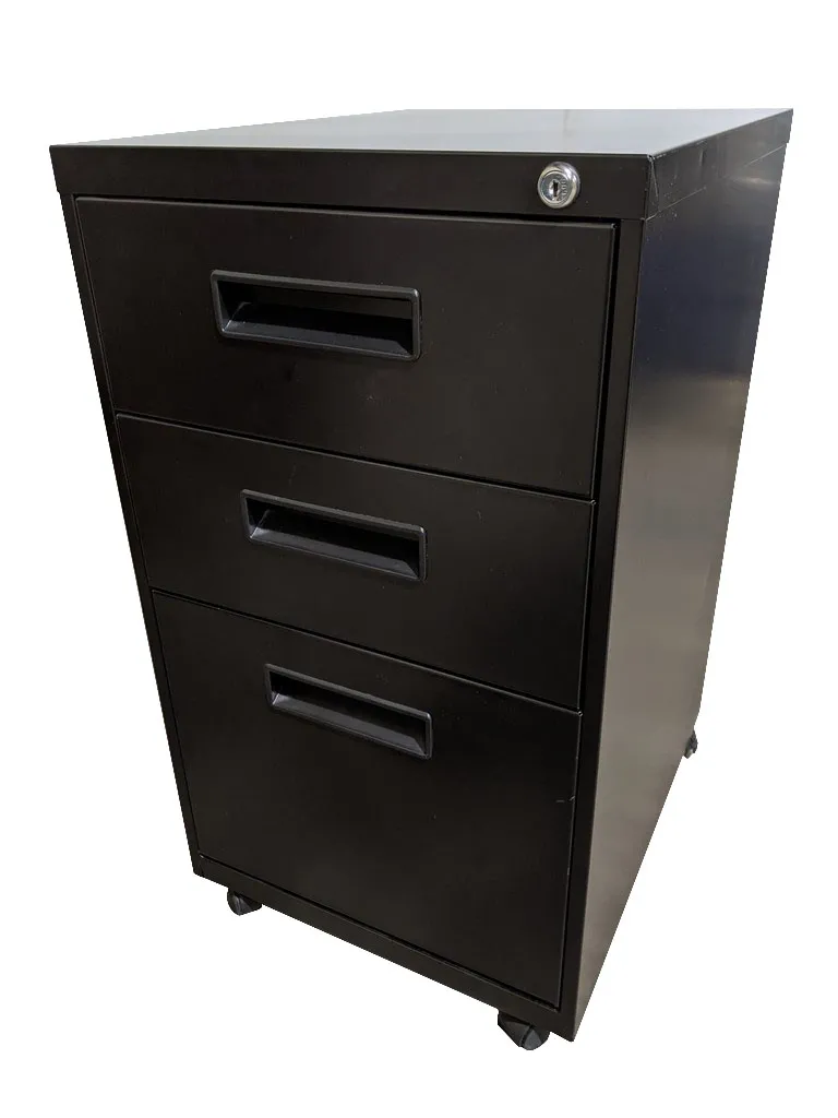 Black Rolling Box/Box/File Pedestal Drawers