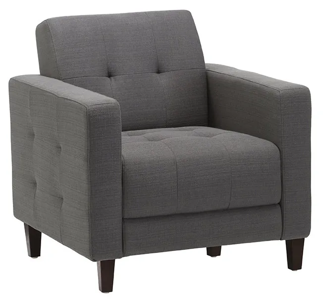Tufted Gray Club Chair