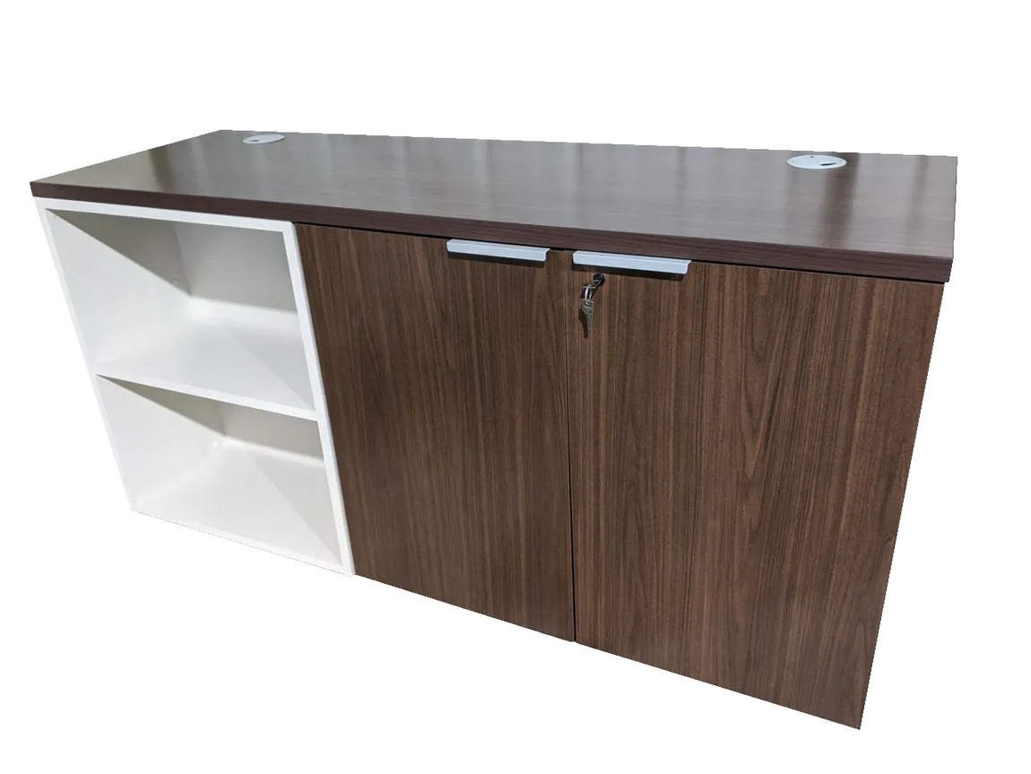 Walnut Laminate Storage Credenza â€“ 60 Inch Wide