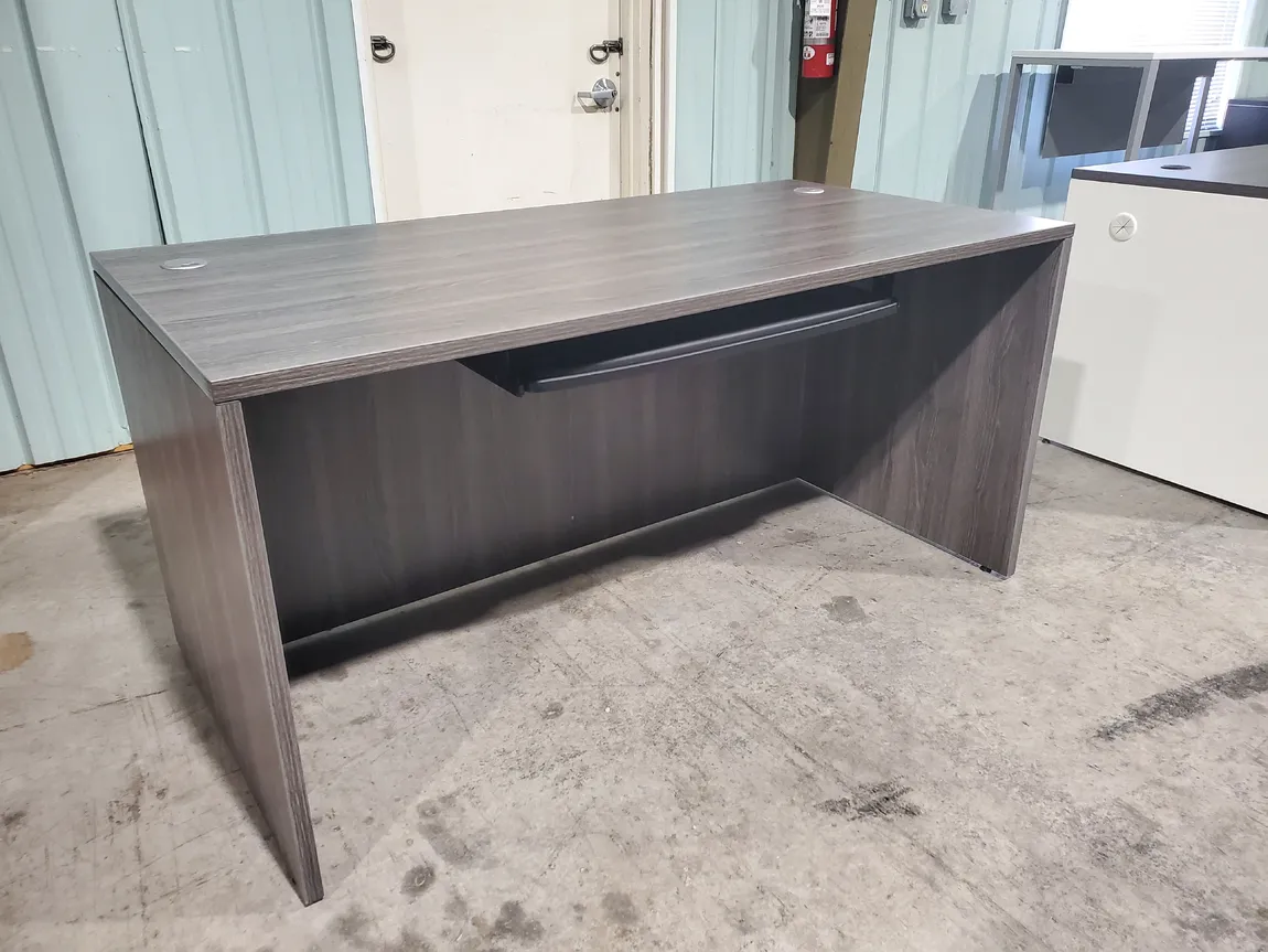 Gray Laminate Desk with Keyboard Tray