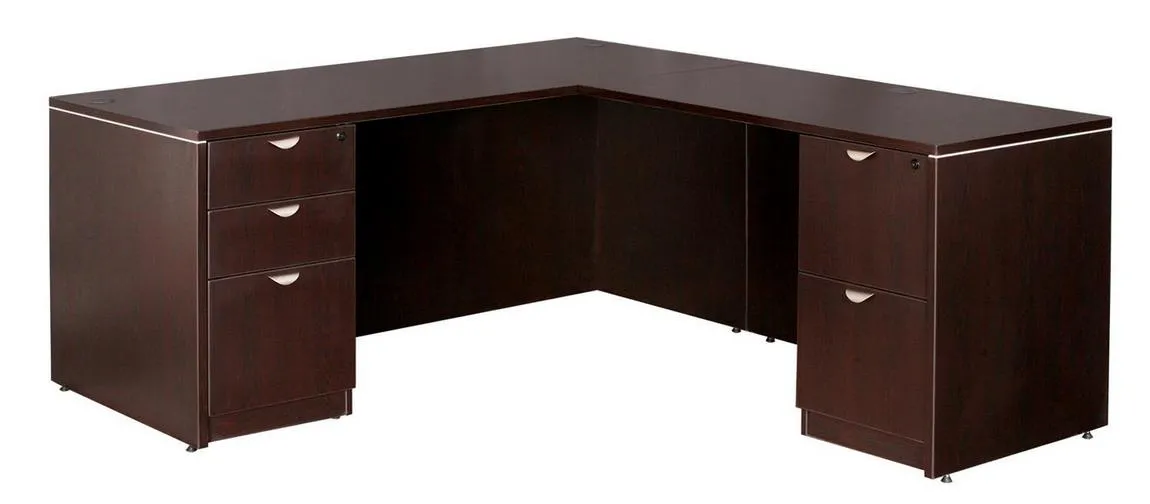 L Shape Desk with 5 Locking Drawers