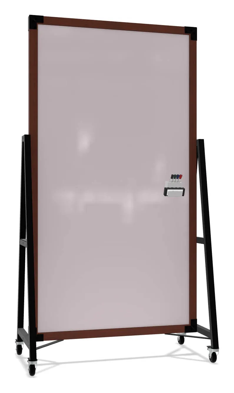 Double Sided Mobile Glass Whiteboard