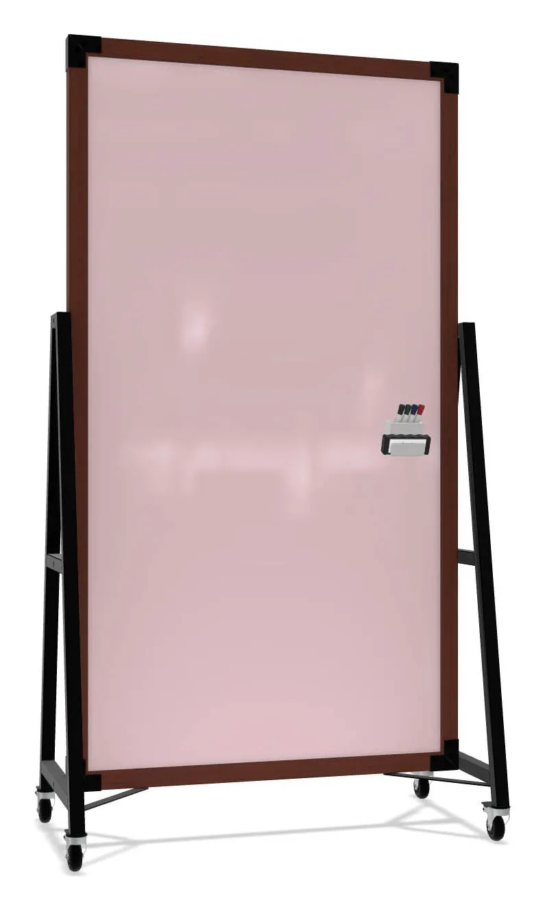 Double Sided Mobile Glass Whiteboard