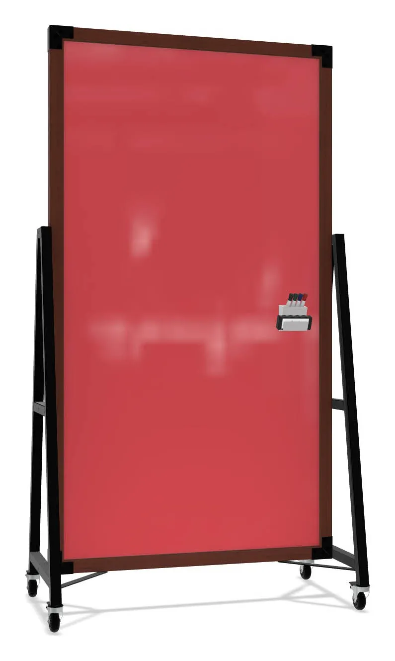 Double Sided Mobile Glass Whiteboard