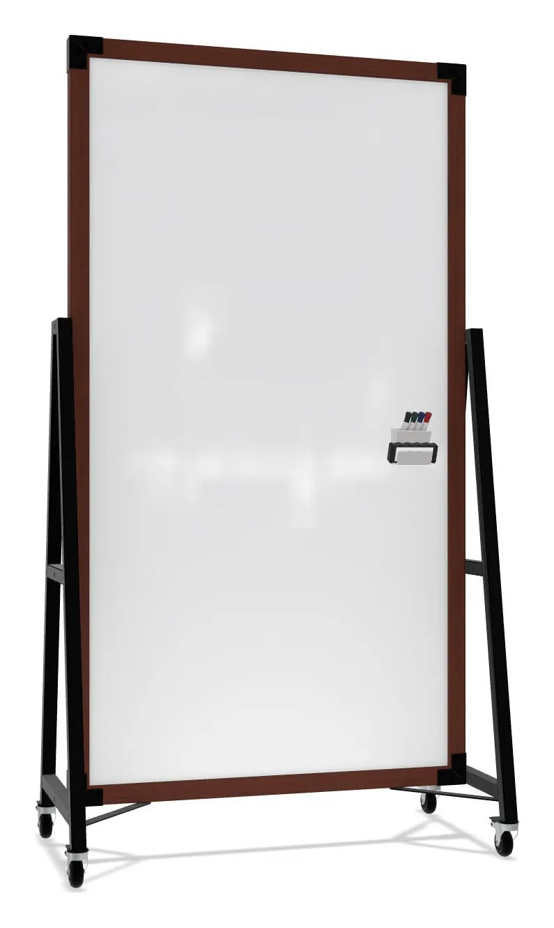 Double Sided Mobile Glass Whiteboard