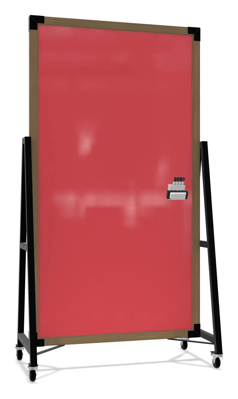 Double Sided Mobile Glass Whiteboard