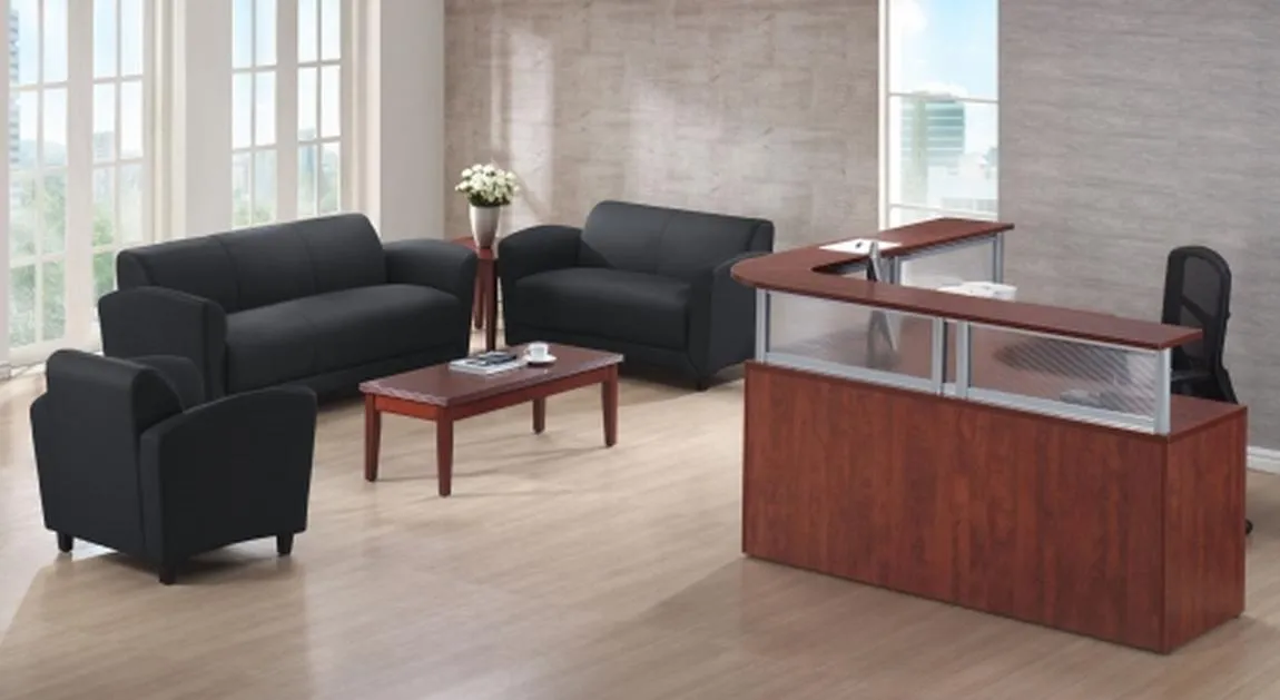 L Shape Reception Desk Waiting Room Set