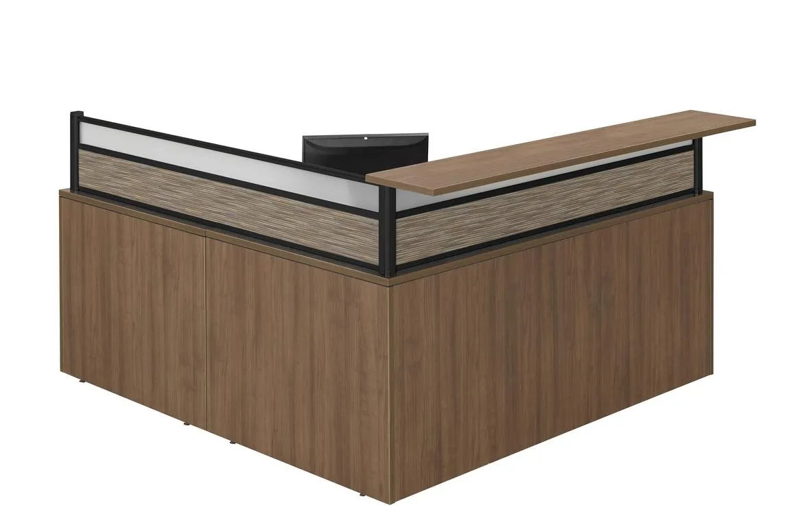 Modern L Shaped Reception Desk with Transaction Counter