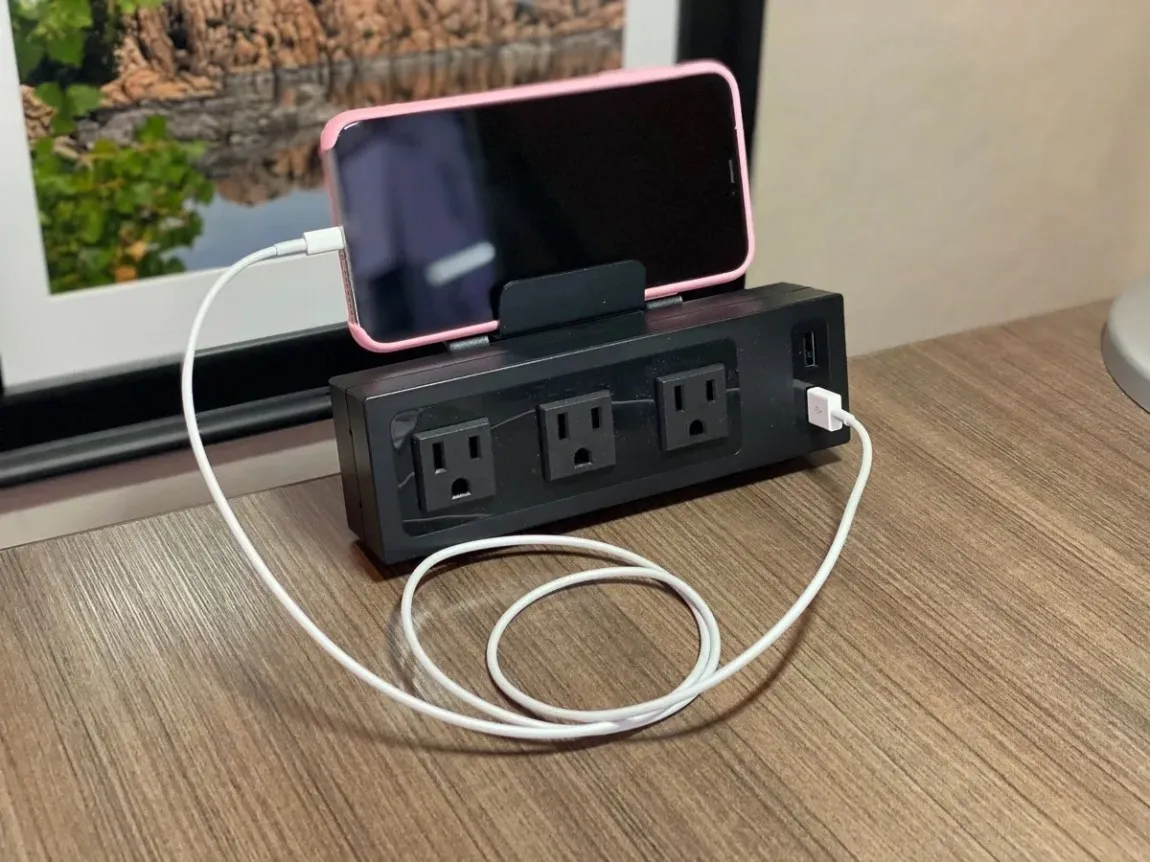 Edge Clamp Desk Power and USB Mobile Charger