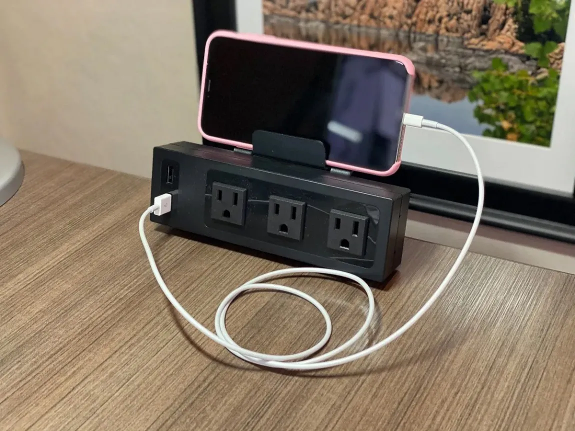 Edge Clamp Desk Power and USB Mobile Charger