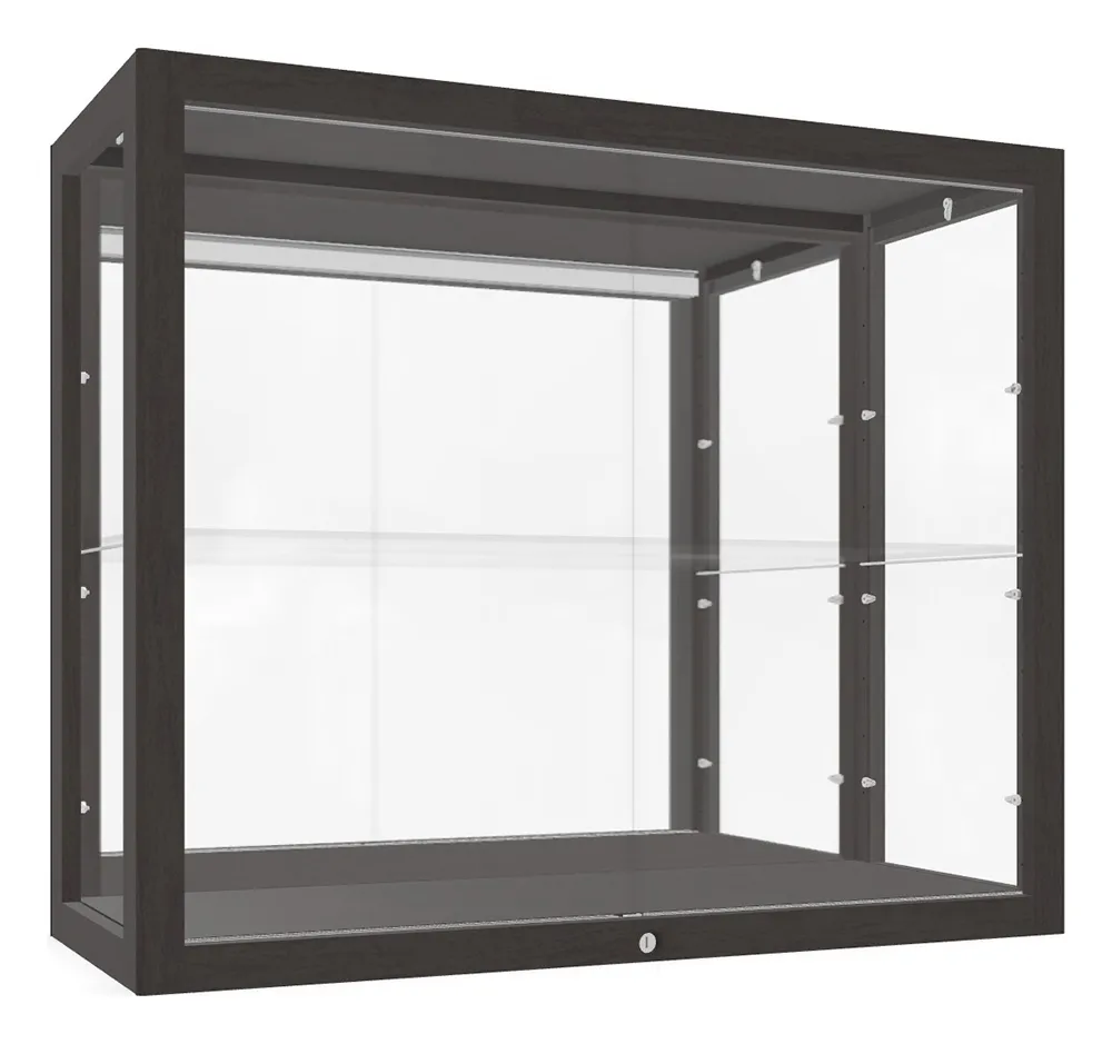 Wall Mounted Display Case with Wood Frame - 36 x 30