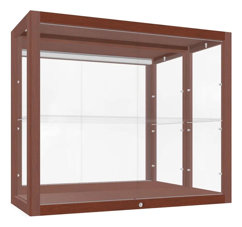 Wall Mounted Display Case with Wood Frame - 36 x 30