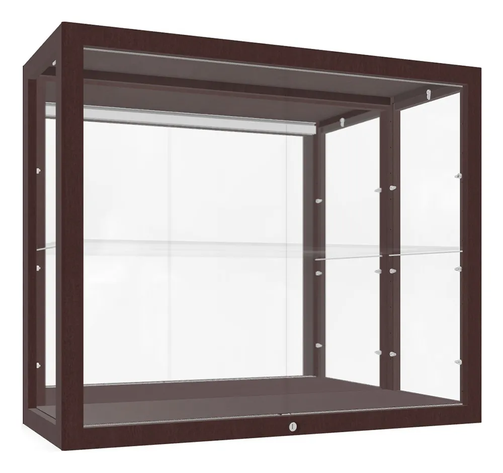 Wall Mounted Display Case with Wood Frame - 36 x 30