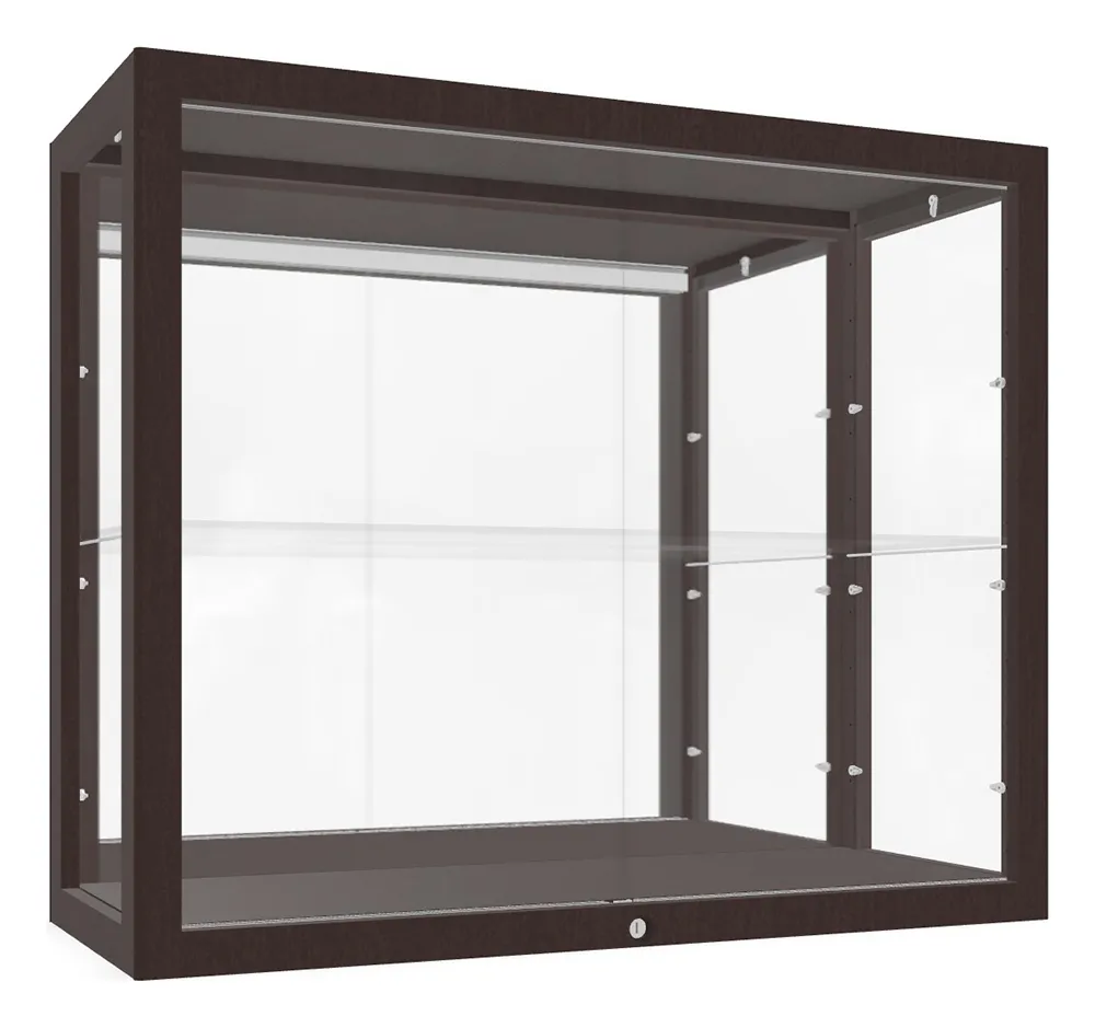 Wall Mounted Display Case with Wood Frame - 36 x 30