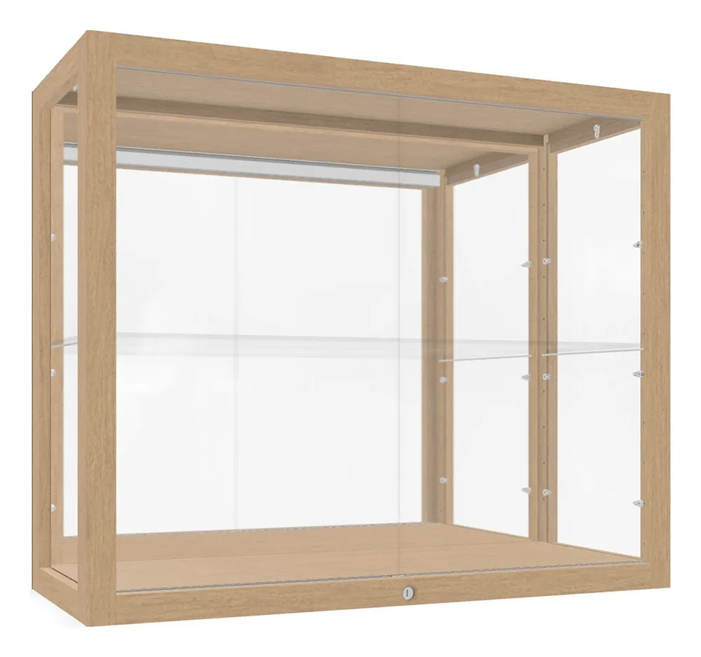 Wall Mounted Display Case with Wood Frame - 36 x 30