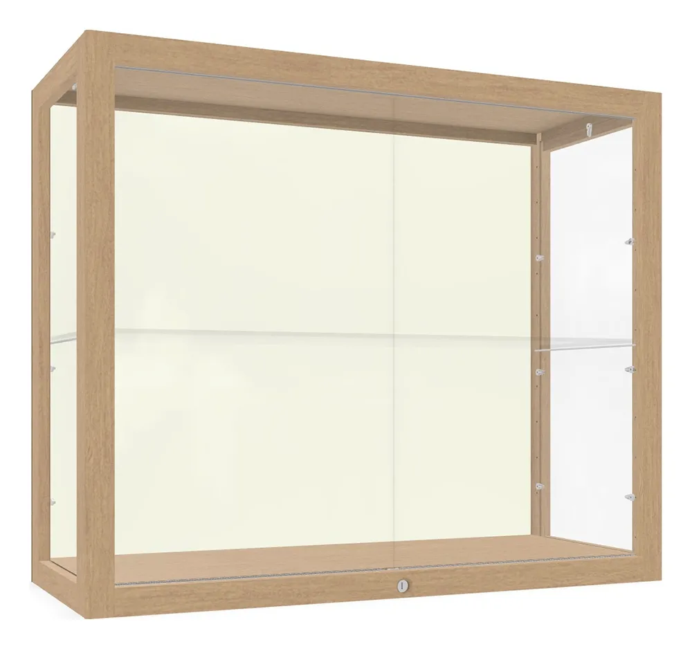 Wall Mounted Display Case with Wood Frame - 36 x 30