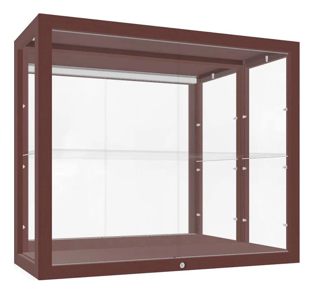 Wall Mounted Display Case with Wood Frame - 36 x 30
