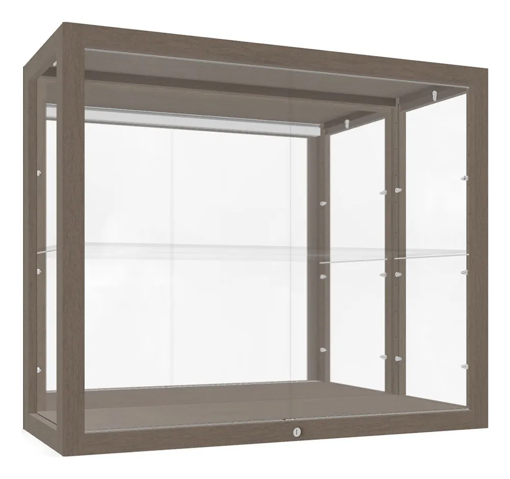 Wall Mounted Display Case with Wood Frame - 36 x 30