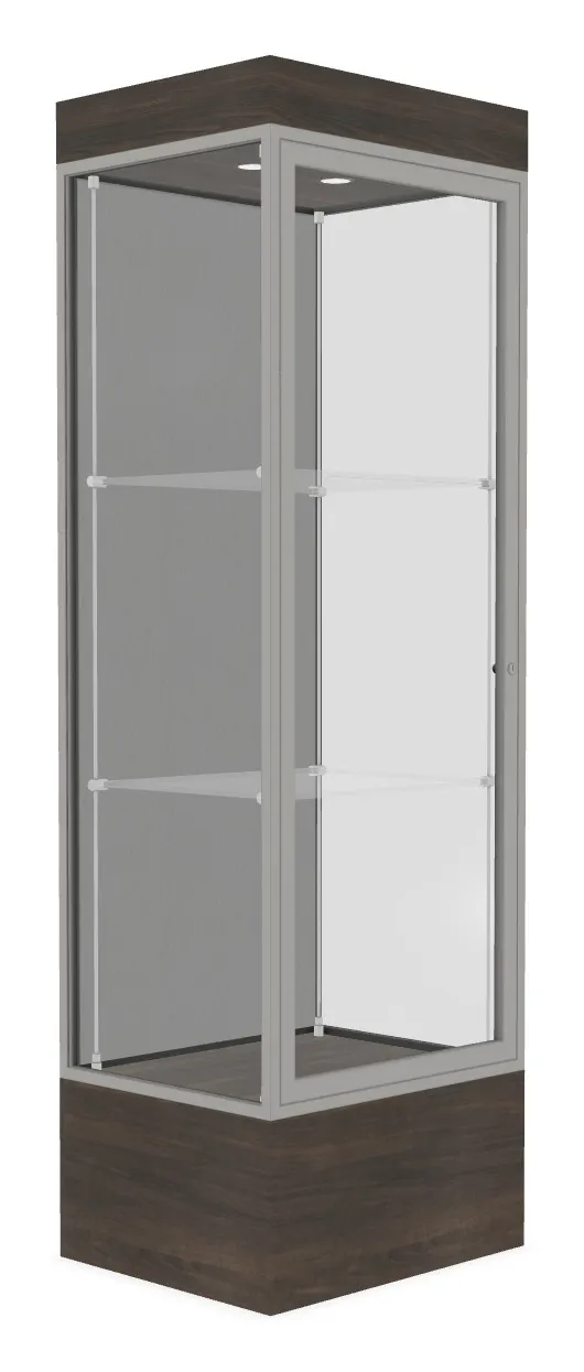Lighted Display Case with 12 Base - 24 x 76