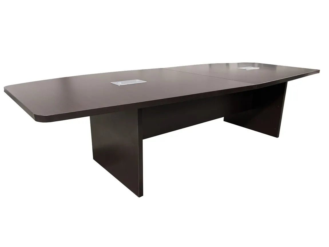 10 FT Espresso Laminate Boat Shape Conference Table 