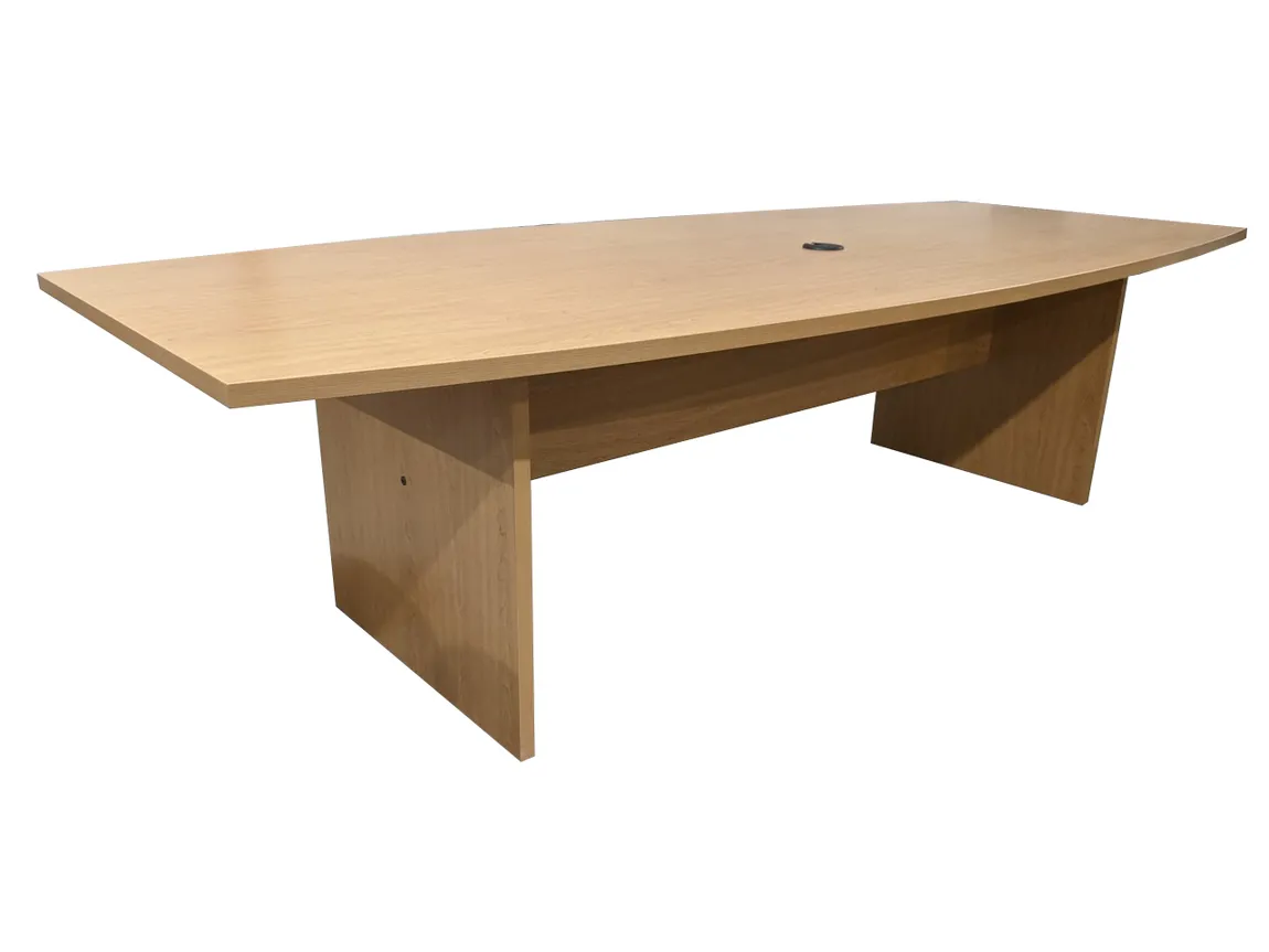 9 FT Honey Laminate Boat Shape Conference Table