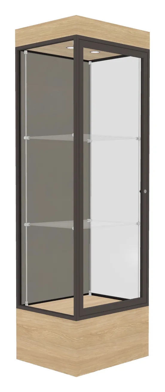 Lighted Display Case with 12 Base - 24 x 76