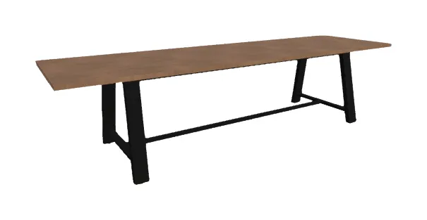 Rectangular Conference Table with Steel Frame - 30 Tall
