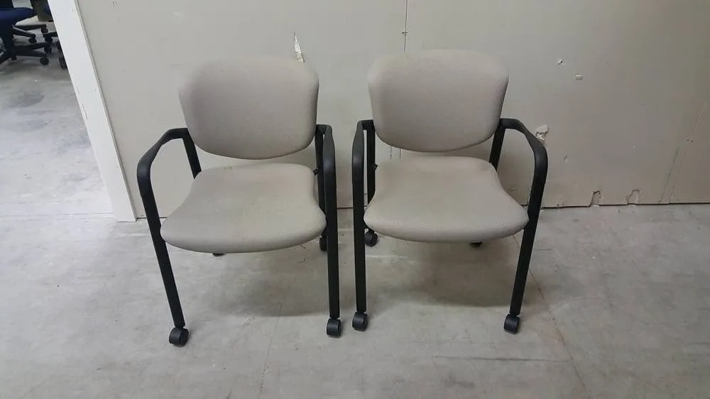 Light Gray Rolling Office Guest Chairs