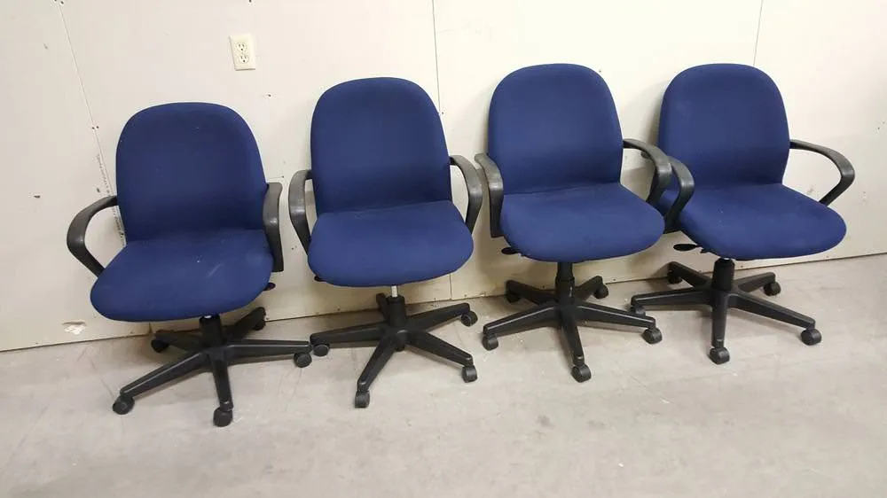 Blue Height Adjustable Rolling Office Chairs