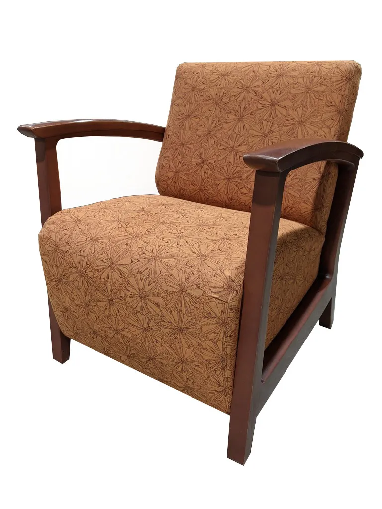 Orange Guest Chair with Wood Frame 